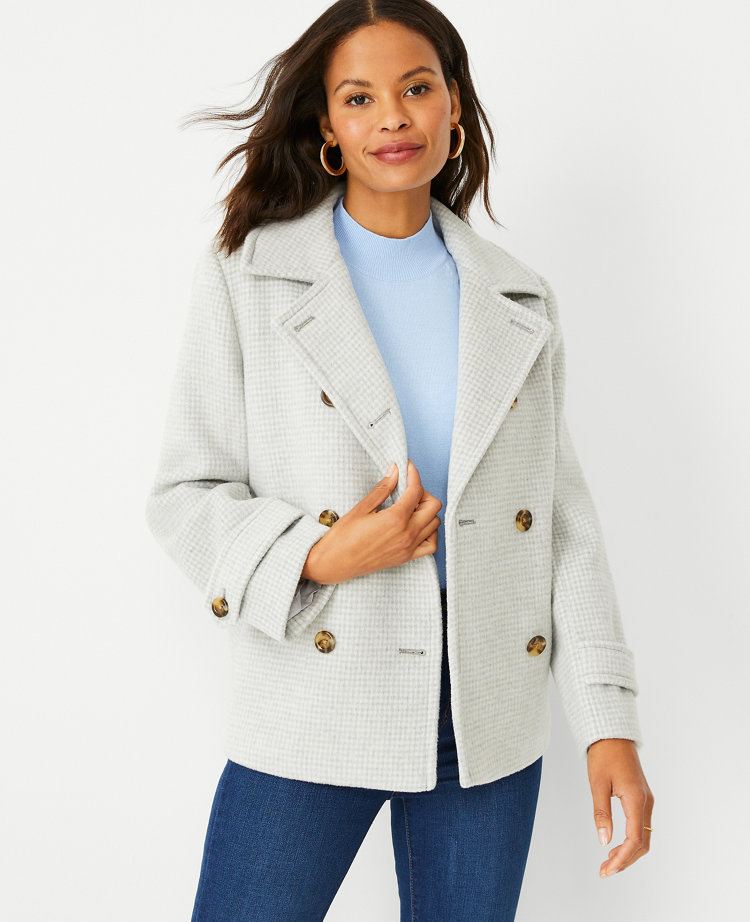 Houndstooth on sale peacoat women's