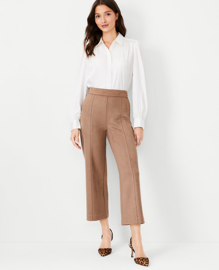 The Faux Suede Wide Leg Crop Pant