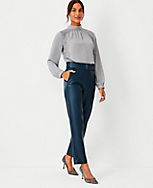 The Belted Taper Pant in Faux Leather carousel Product Image 1