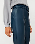 The Belted Taper Pant in Faux Leather carousel Product Image 4