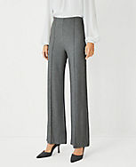 The High Waist Side Zip Straight Pant in Twill carousel Product Image 1