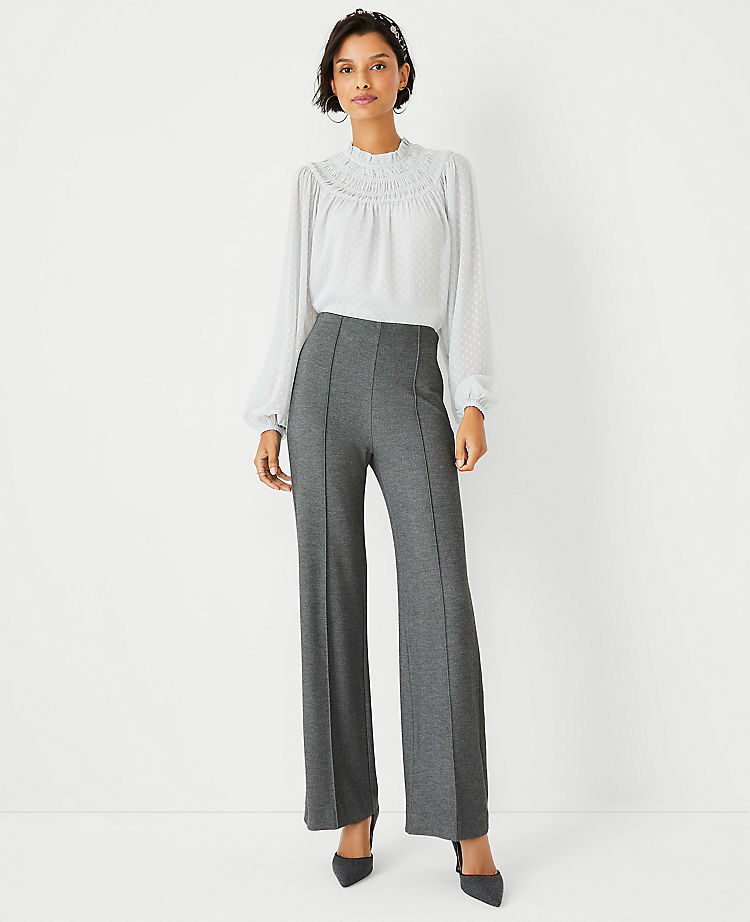 The High Waist Side Zip Straight Pant in Twill