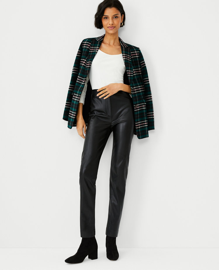 Topshop Petite Faux Leather Flared Pants In Black