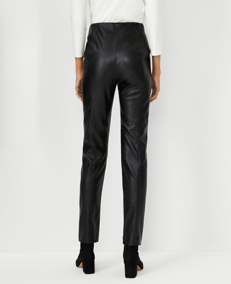 The Petite High Waist Audrey Pant in Faux Leather