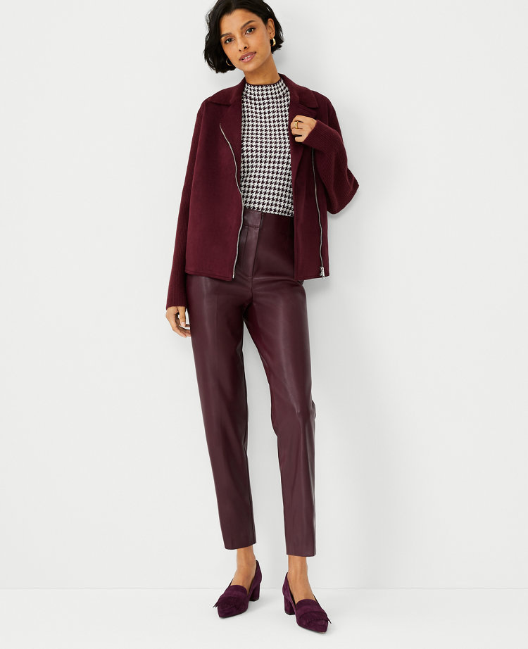 The Petite Lana Slim Pant in Faux Leather