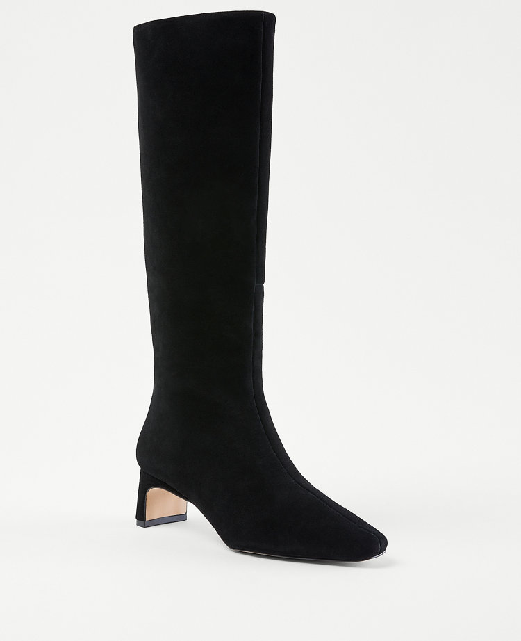 Suede Blade Heel Boots