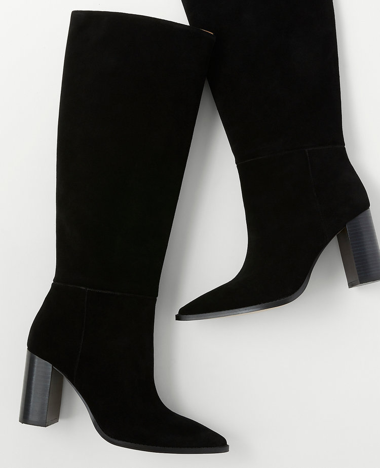 Shu Shop Black Suede Slouchy Boots- Size 8.5 (see notes)