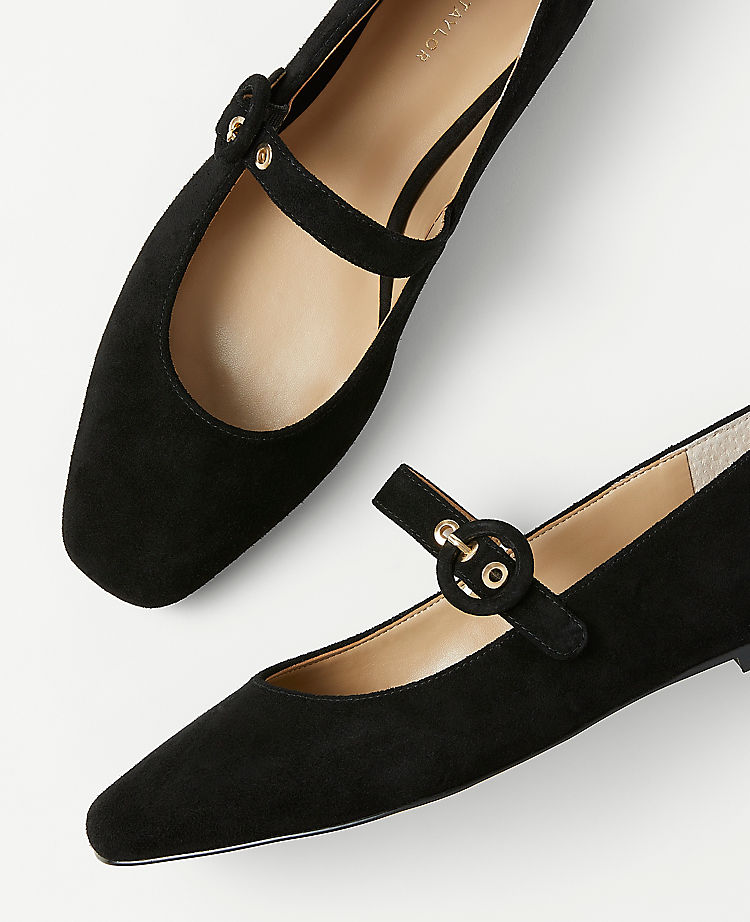 Mary Jane Suede Flats