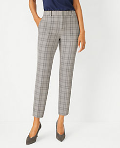 Slacks and Chinos Capri and cropped trousers Womens Clothing Trousers Ann Taylor Petite Bi-stretch Side Zip Ankle Pants in Dark Grey Grey 