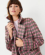 Houndstooth Wool Blend Peacoat carousel Product Image 3