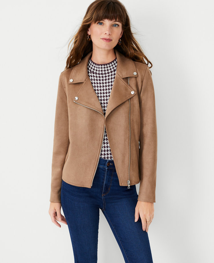 Faux Suede Moto Jacket