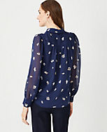 Floral Collared Button Down Blouse carousel Product Image 2