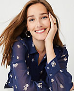 Floral Collared Button Down Blouse carousel Product Image 3