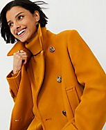 Petite Wool Blend Refined Peacoat carousel Product Image 3