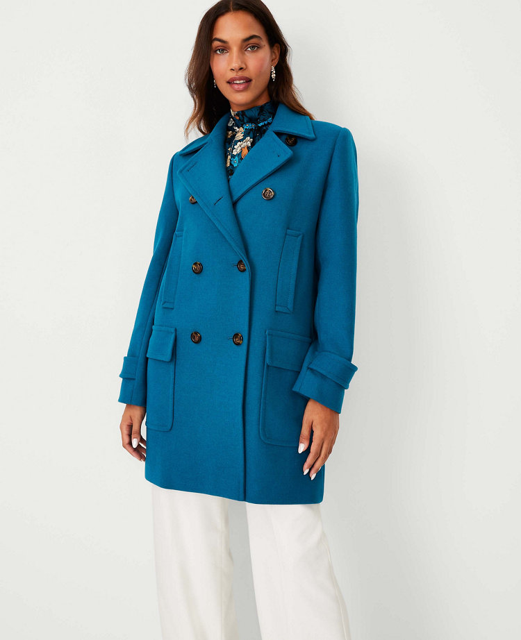 Petite Wool Blend Refined Peacoat