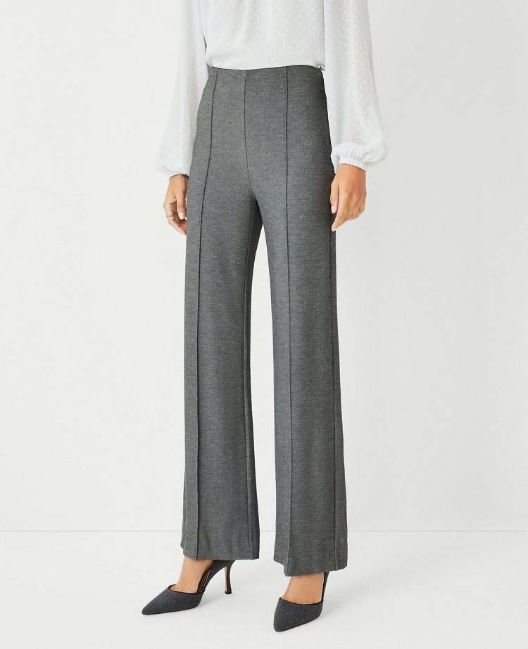 The Petite High Waist Side Zip Straight Pant in Twill