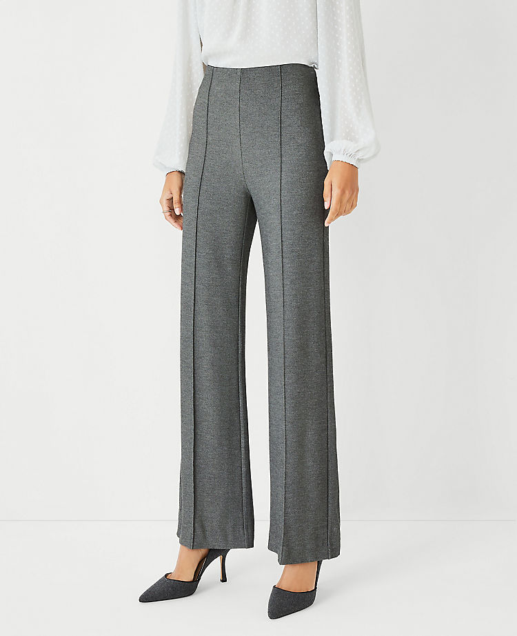 The Petite High Waist Side Zip Straight Pant in Twill