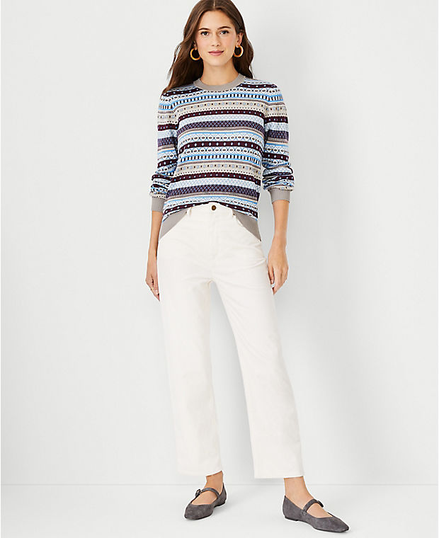 The High Waist Easy Straight Pant in Corduroy