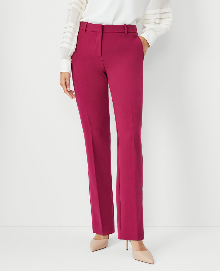 Ann Taylor The Sophia Straight Pant - Curvy Fit In Frosted Cranberry