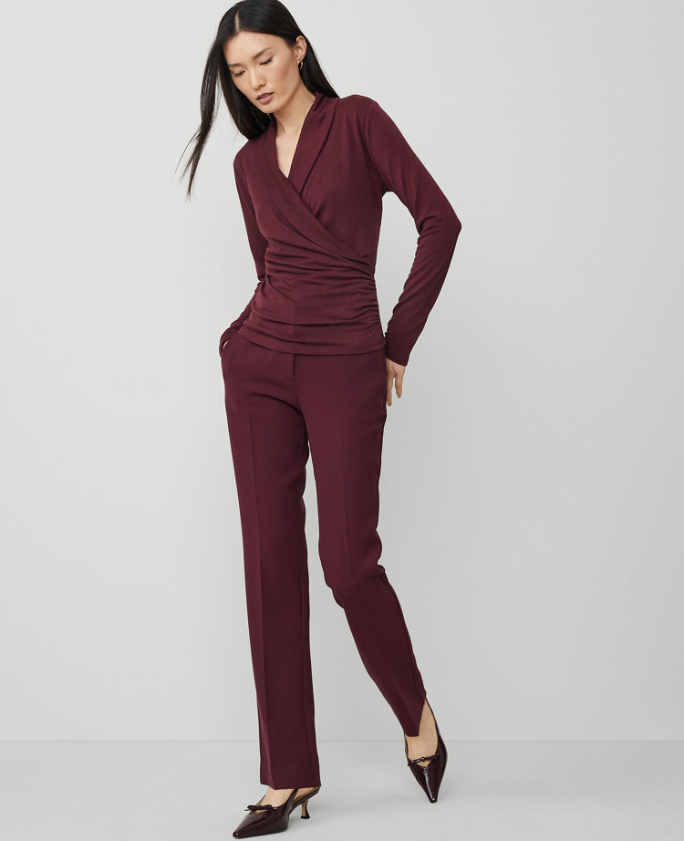 Ann Taylor The Tall Sophia Straight Pant In Frosted Cranberry
