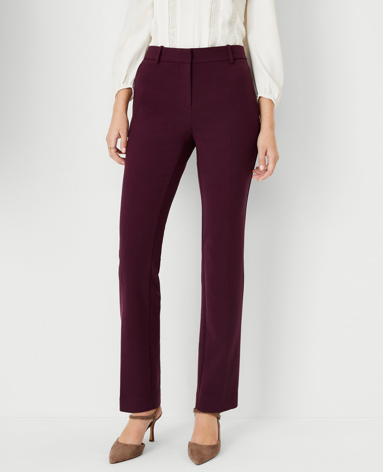 Ann Taylor The Petite Straight Pant - Curvy Fit In Plum Rose
