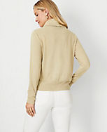 Shimmer Mock Neck Tie Front Top carousel Product Image 2