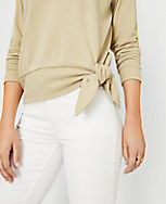 Shimmer Mock Neck Tie Front Top carousel Product Image 3