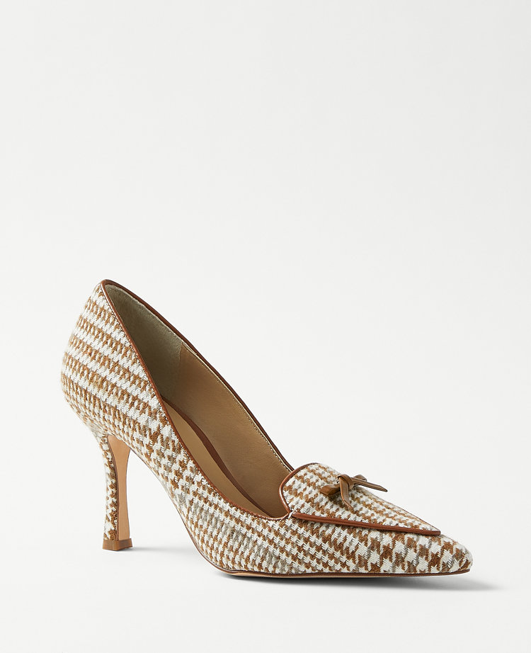 Bow Houndstooth Pumps