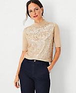 Sequin Front Sweater Tee carousel Product Image 3