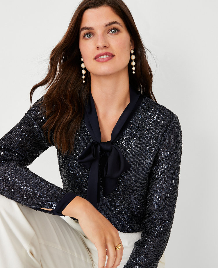 sequin neck tie