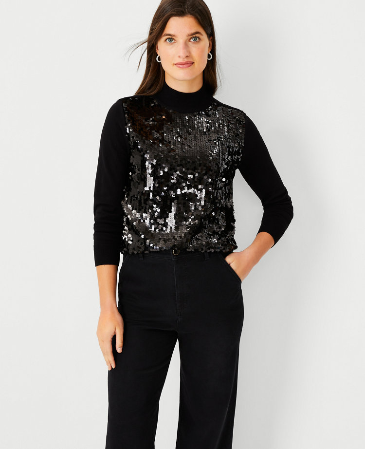 Sequin black sweater sale