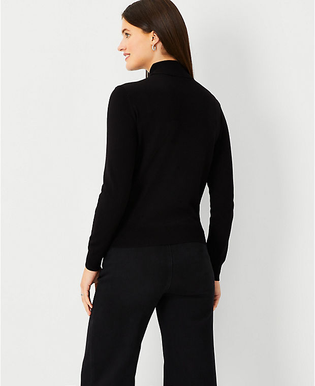 Sequin Front Turtleneck Sweater