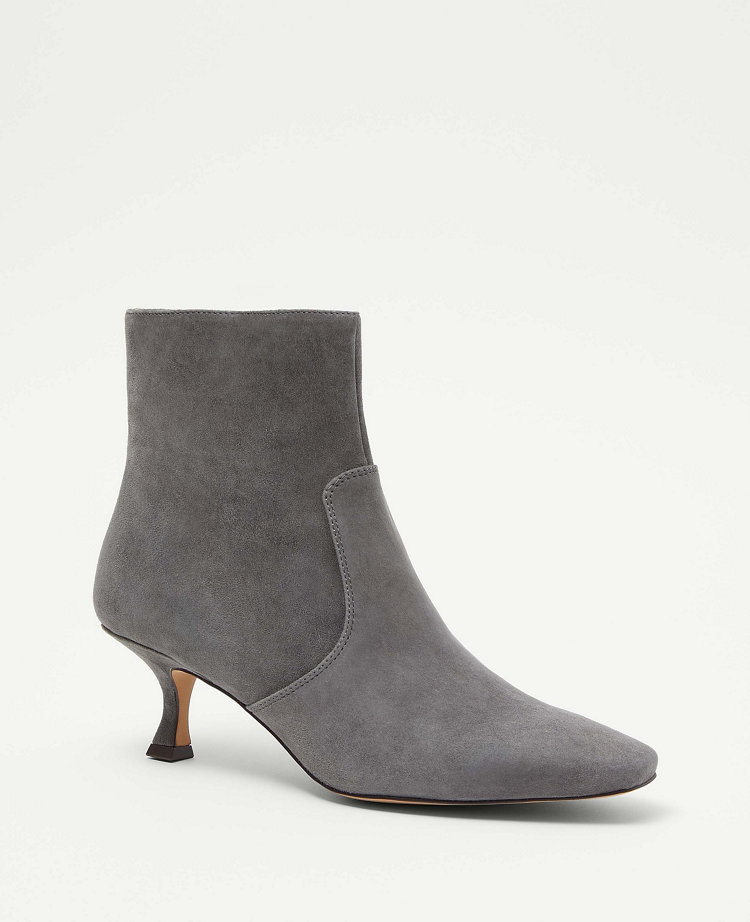 Suede Kitten Heel Booties