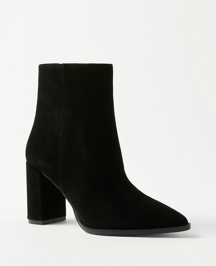 Ann Taylor Pointy Toe Suede Booties Women's