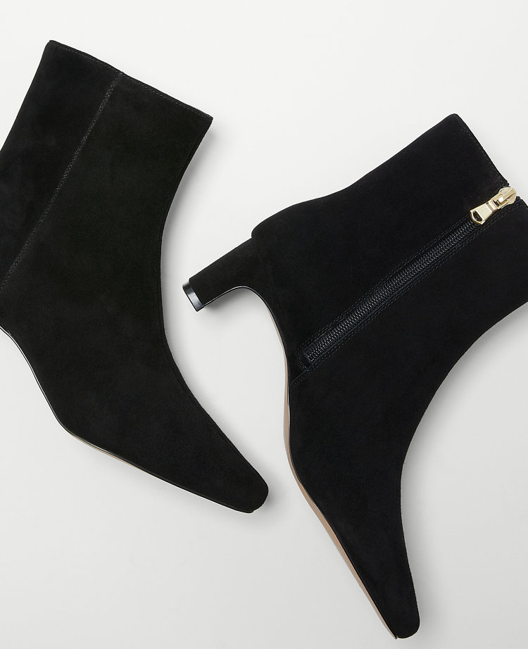 Blade Heel Suede Booties