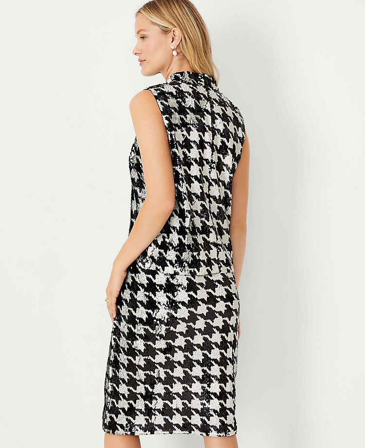 Sequin Houndstooth Shell