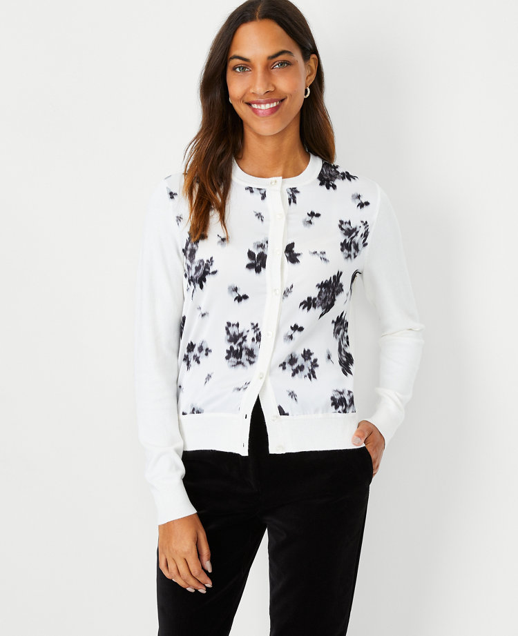 Floral Mixed Media Ann Cardigan
