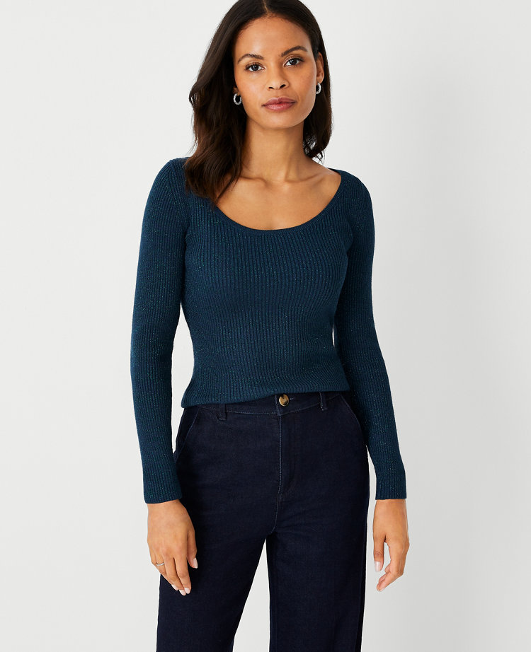 Sparkle Scoop Neck Sweater