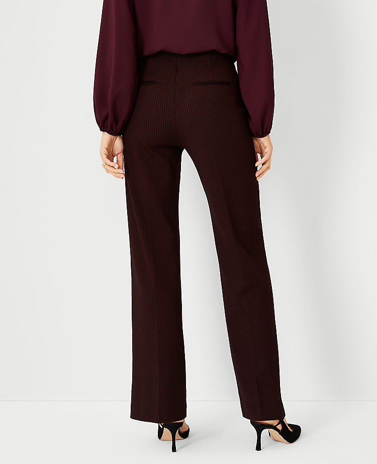 The High Waist Side Zip Straight Pant in Houndstooth