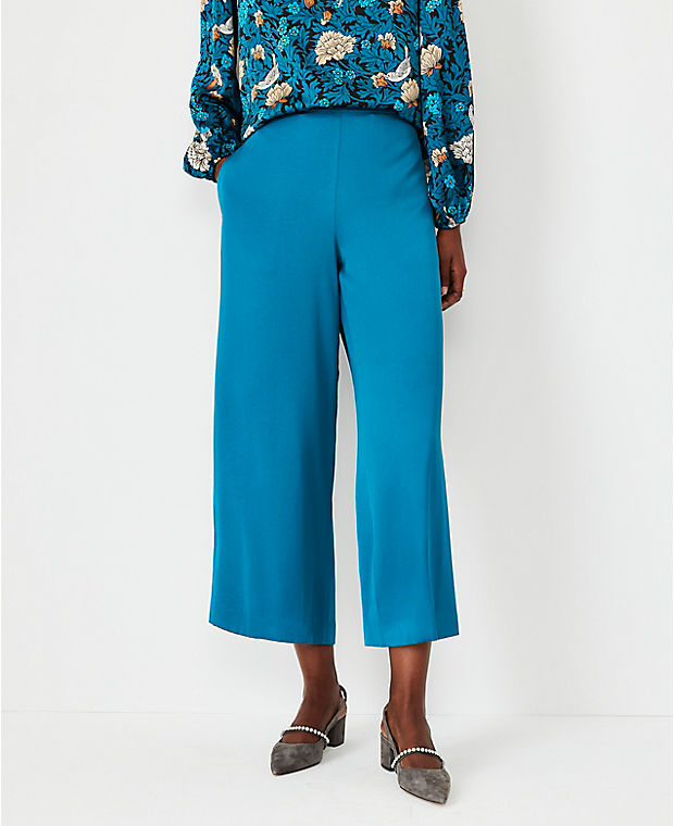 The High Waist Wide Leg Pull On Pant in Satin