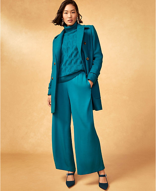The High Waist Wide Leg Pull On Pant in Satin