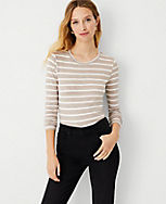 Striped Long Sleeve Crew Neck Top carousel Product Image 1
