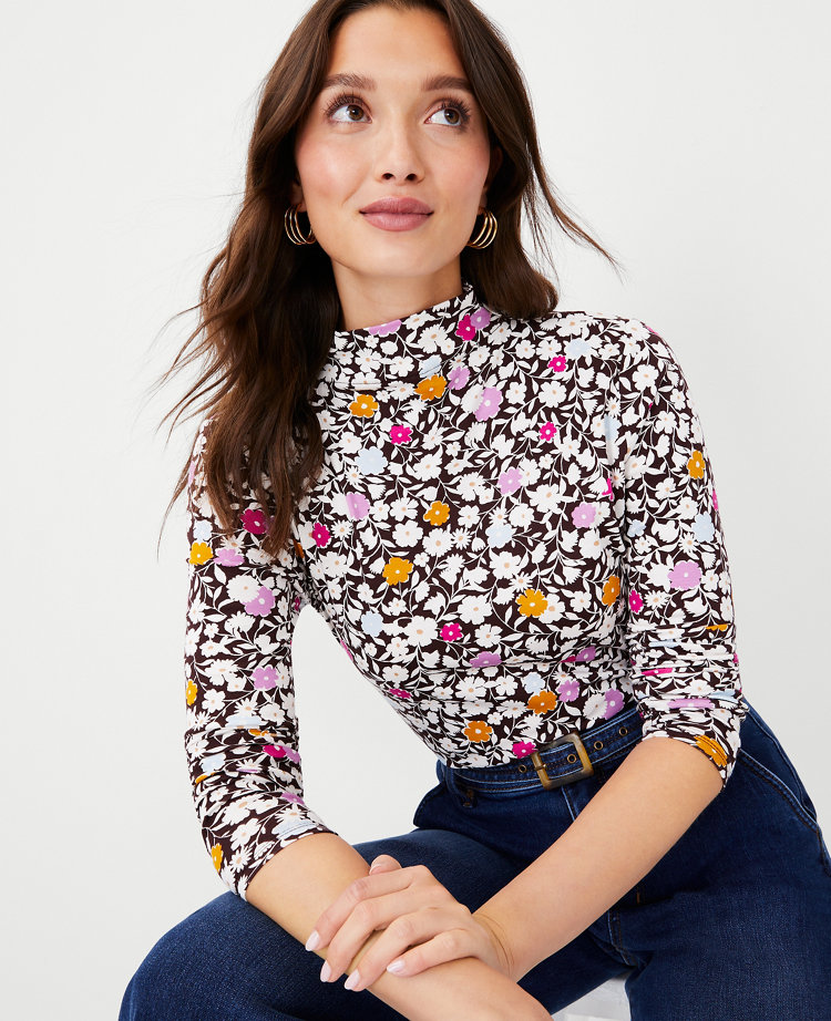 Patterned hot sale turtleneck top