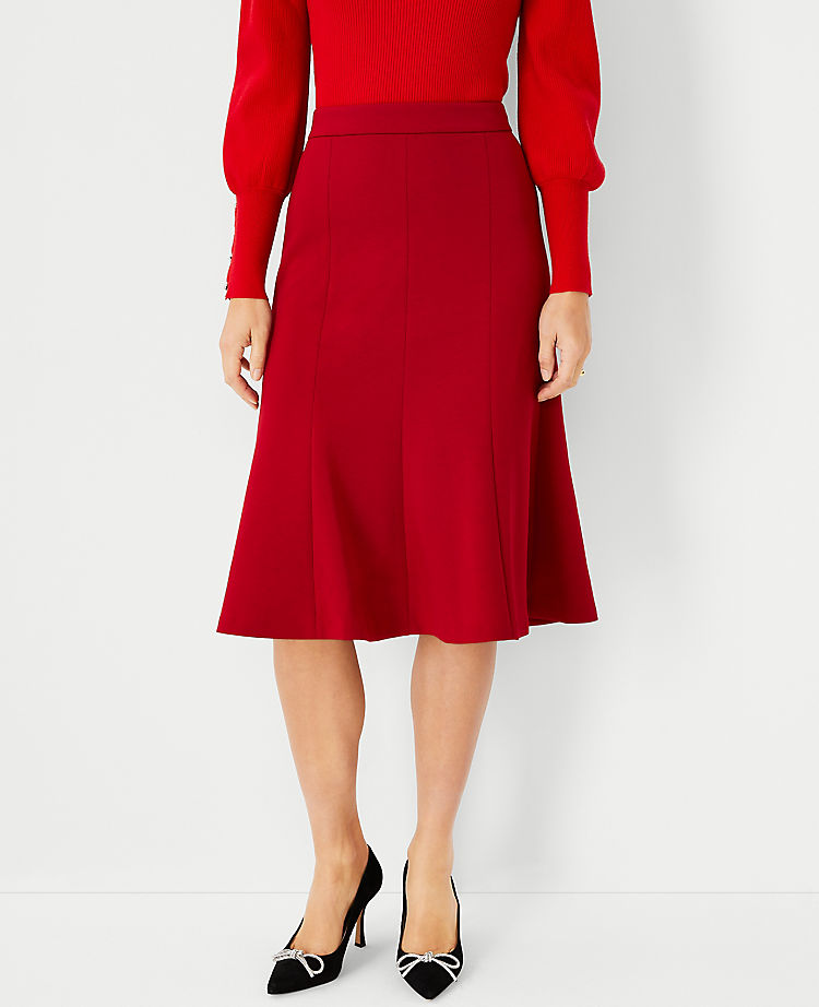 The Seamed Flare Skirt in Double Knit