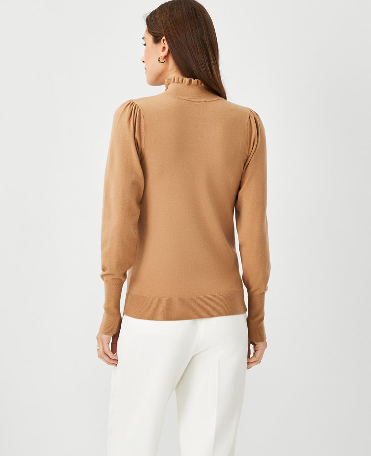 Cashmere Ruffle Neck Sweater