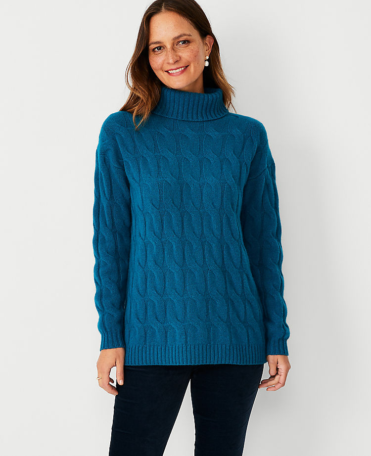 Cashmere Cable Tunic Sweater