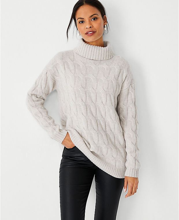 Cashmere Cable Tunic Sweater