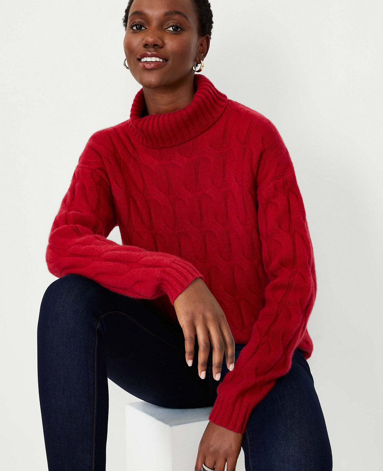 Cashmere Cable Tunic Sweater