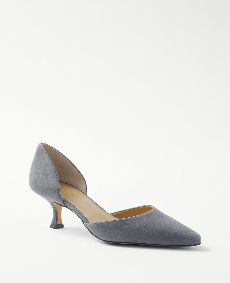 Suede D'Orsay Kitten Heel Pumps | Ann Taylor