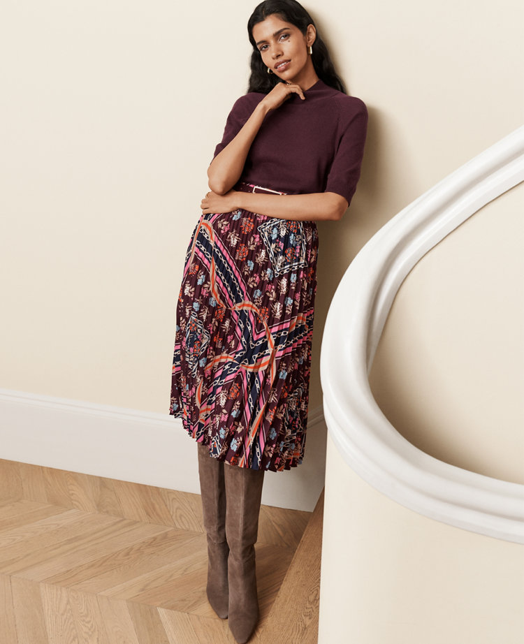 Scarf Print Asymmetrical Midi Skirt - Women - Ready-to-Wear